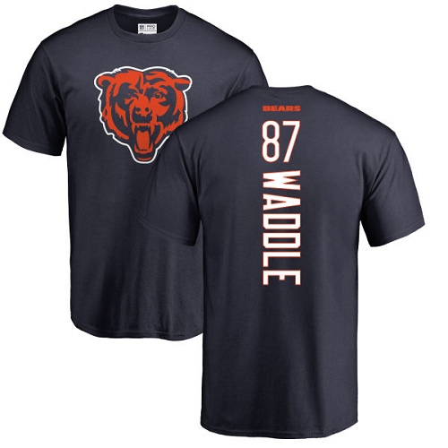 Chicago Bears Men Navy Blue Tom Waddle Backer NFL Football #87 T Shirt